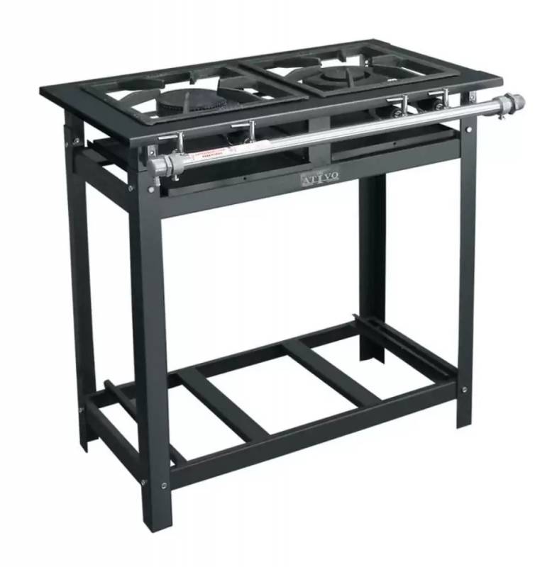 FOGAO CRISTAL AÇO 2 BOCAS /1 BOCA SIMPLES 1 DUPLA